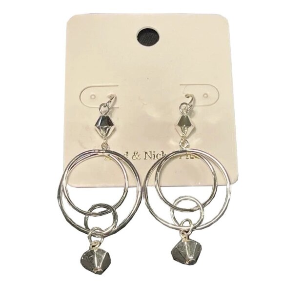 Fashion Jewelry Jewelry - 👋 3/$15 Silver Tone Double Round Circle earrings